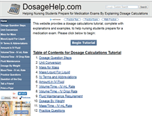 Tablet Screenshot of dosagehelp.com